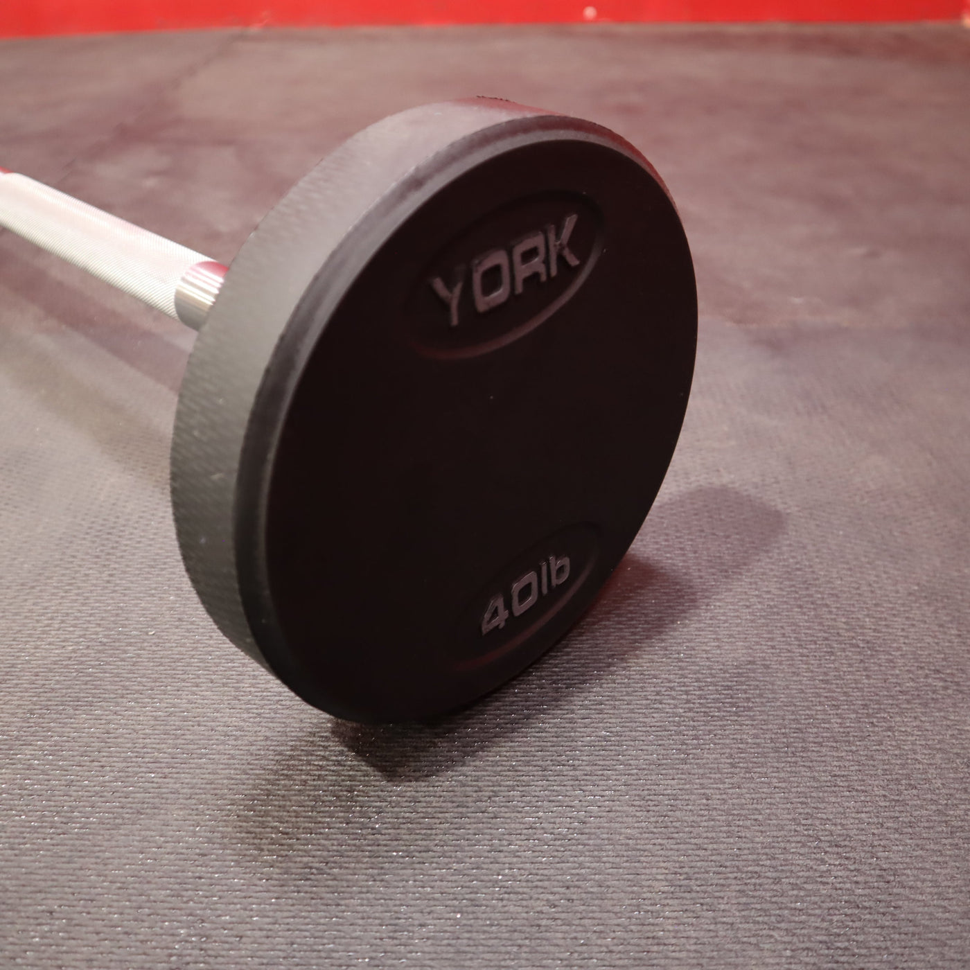 York Fixed Straight Rubber Weighted Barbells (New)